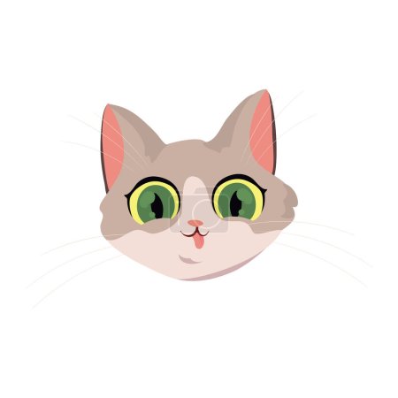 Illustration for Cat face design over white - Royalty Free Image