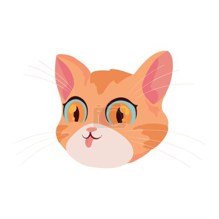 Illustration for Orange cat face over white - Royalty Free Image