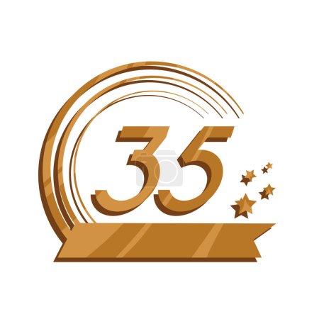 Illustration for 35th anniversary badge over white - Royalty Free Image
