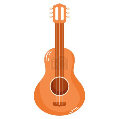 Illustration for Acoustic guitar icon isolated design - Royalty Free Image