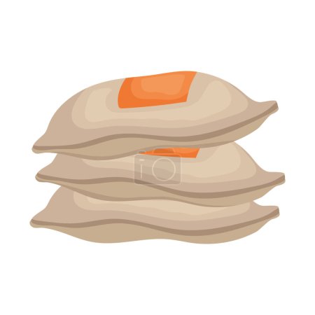 Illustration for Sacks with agricultural products icon - Royalty Free Image