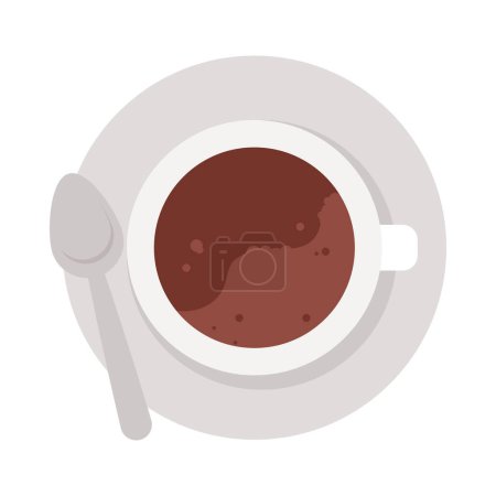 Ilustración de Café en la taza icono de vista aérea - Imagen libre de derechos