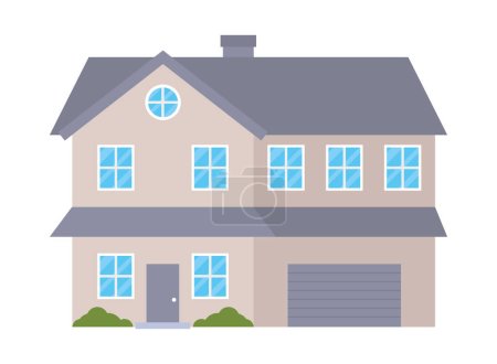 Illustration for House front facade isolated icon - Royalty Free Image