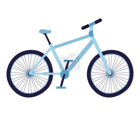 Téléchargez les illustrations : Blue bicycle vehicle sport icon - en licence libre de droit