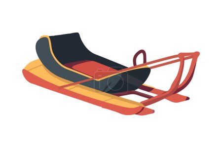 Téléchargez les illustrations : Équipement sportif de traîneau à neige orange isolé - en licence libre de droit