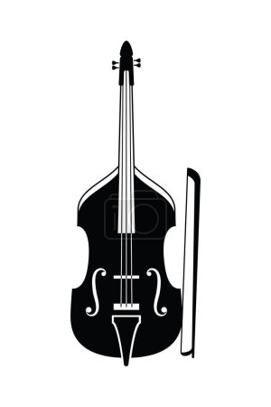 Classical fiddle silhouette instrument isolated