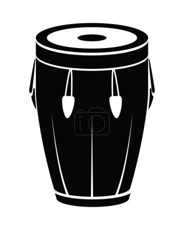 Illustration for Djembe player creates rhythm on wooden drum isolated - Royalty Free Image