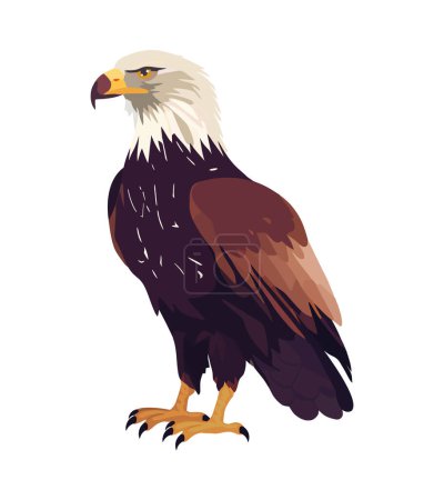 Illustration for Bird of prey soaring with freedom and strength isolated - Royalty Free Image