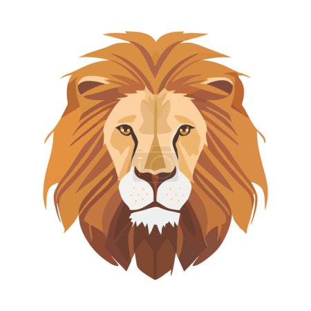 Illustration for Majestic lion symbolizing Africa wildlife isolated - Royalty Free Image