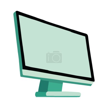 Illustration for Modern computer monitor equipment isolated - Royalty Free Image