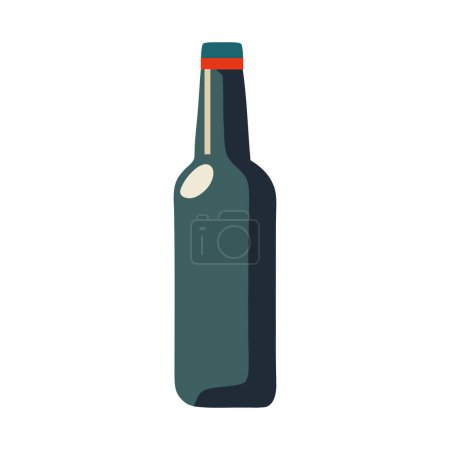 Illustration for Alcohol symbol on isolated wine bottle label isolated - Royalty Free Image