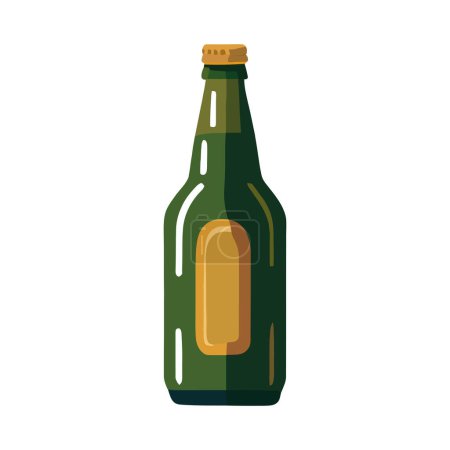 Illustration for Beer bottle green color icon isolated - Royalty Free Image