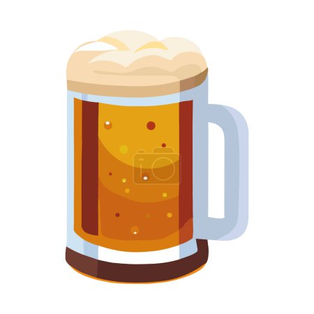 Illustration for Frothy drink symbolizes celebration in beer brewery isolated - Royalty Free Image