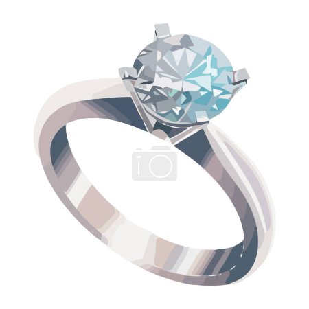 Illustration for Shiny gemstone symbolizes love and wealth in marriage isolated - Royalty Free Image