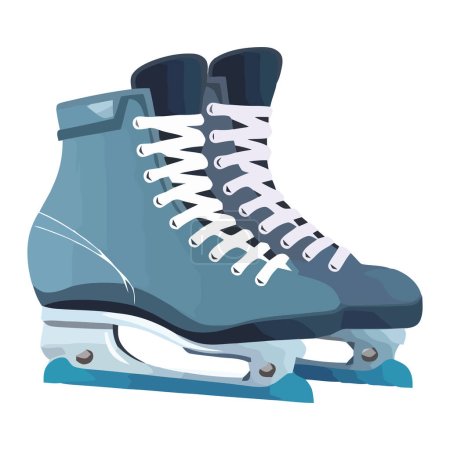 Téléchargez les illustrations : Chaussures de patinage sur glace au design vectoriel bleu isolé - en licence libre de droit
