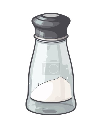 Ilustración de Agitador de sal con icono de tapa negra aislado - Imagen libre de derechos