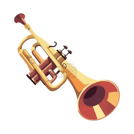 Téléchargez les illustrations : Instrument trompette icône de la musique classique isolé - en licence libre de droit