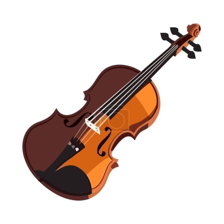 Ilustración de Instrumentos de violín de cuerda en orquesta sinfónica aislada - Imagen libre de derechos