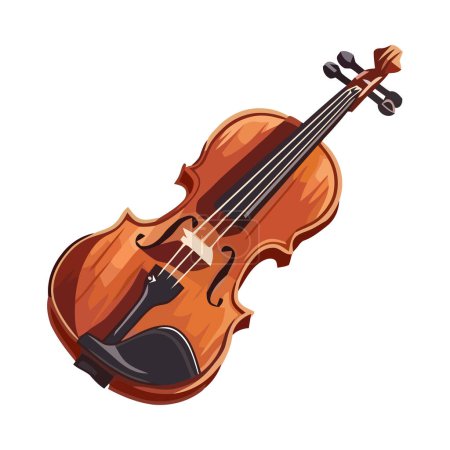 Ilustración de Violín instrumentos de cuerda icono musical aislado - Imagen libre de derechos