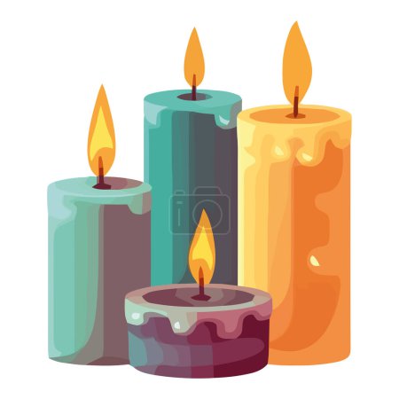 Glowing candle symbolizes celebration and spirituality isolated