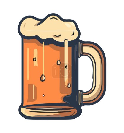 Illustration for Frothy beer mug symbolizes celebration and refreshment isolated - Royalty Free Image