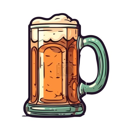 Illustration for Frothy beer in a pint glass cheers celebration isolated - Royalty Free Image