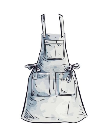 Illustration for Kitchen apron accessory icon isolated - Royalty Free Image