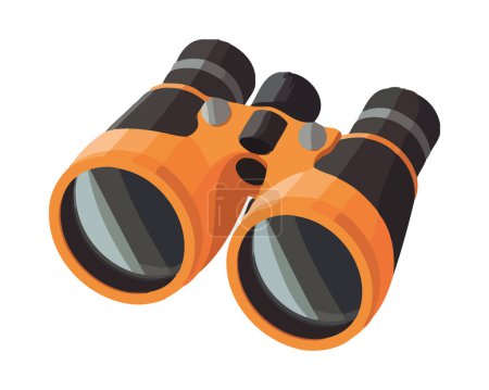Illustration for The hand held binoculars for discovery isolated - Royalty Free Image