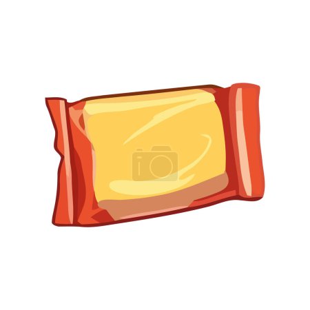 Ilustración de Bolso plástico brillante embalaje caramelo ilustración vector icono aislado - Imagen libre de derechos