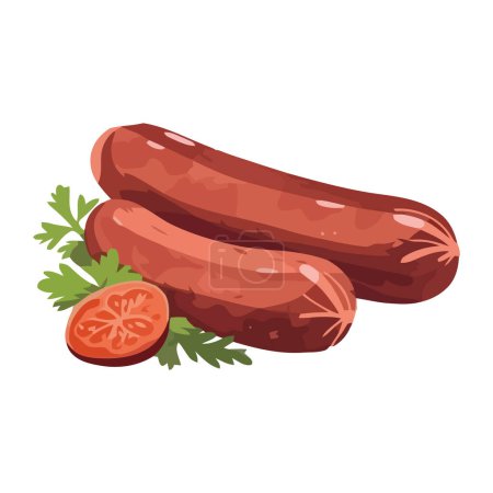 Téléchargez les illustrations : Porc grillé et boeuf, une icône gastronomique du repas isolé - en licence libre de droit