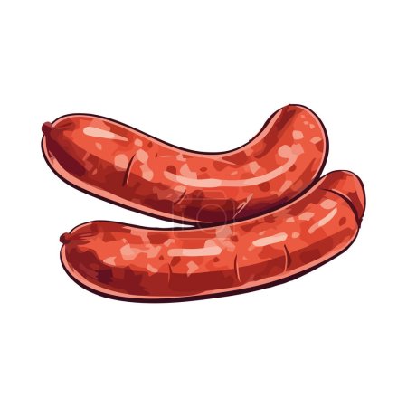 Illustration for Grilled pork and beef sausage for lunch icon isolated - Royalty Free Image