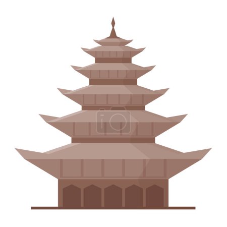 Ilustración de Bhaktapur templo durbar vector aislado - Imagen libre de derechos