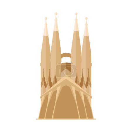Illustration for Basilica of the holy family illustration vector isolated - Royalty Free Image