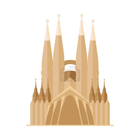Illustration for Basilica of the holy family vector isolated - Royalty Free Image