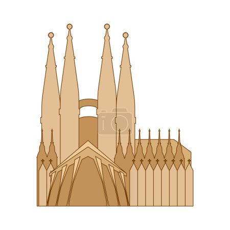 Illustration for Basilica of the holy family design vector isolated - Royalty Free Image