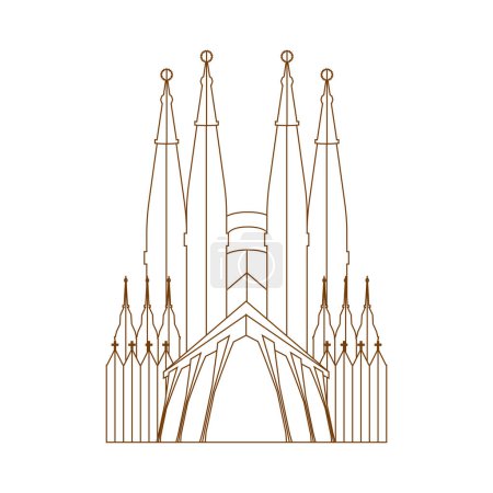 Illustration for Basilica of the holy family lineal icon - Royalty Free Image
