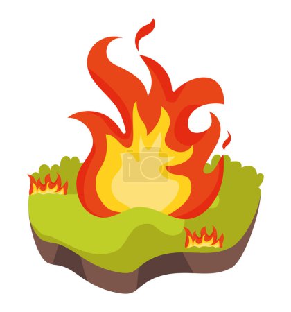 Illustration for Forest fires hot illustration vector - Royalty Free Image