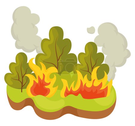 forest fires destruction illustration vector