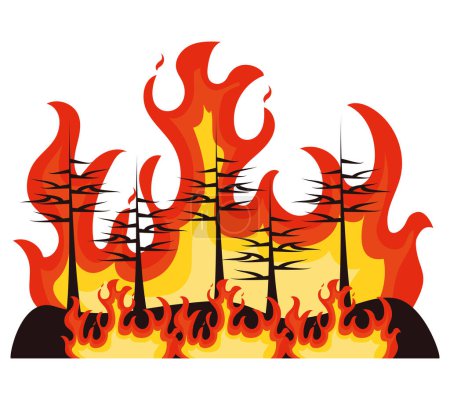 forest fires deforestation illustration vector