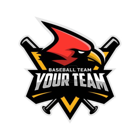 Téléchargez les photos : Cardinal mascot for baseball team logo. Vector illustration. - en image libre de droit