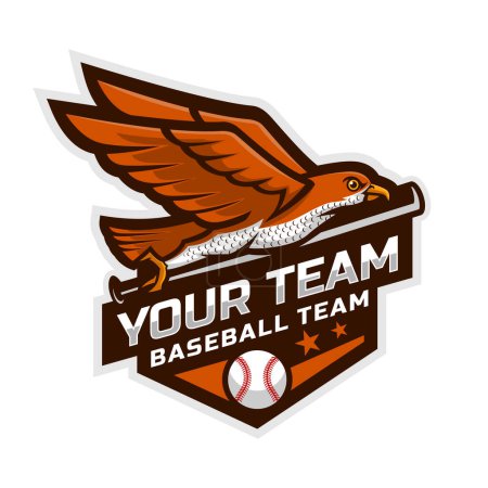 Téléchargez les photos : Eagle mascot for baseball team logo. school, college or league. Vector illustration. - en image libre de droit