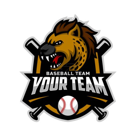 Téléchargez les photos : Hyena mascot for baseball team logo. Vector Illustration. - en image libre de droit