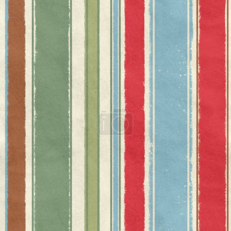 Photo for Seamless painted stripe boho pattern in red, green and blue. - Royalty Free Image