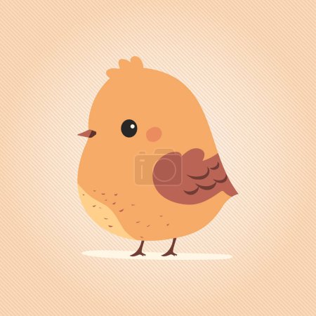 Illustration for Vector illustration of a cute Easter spring chick in earthy tones with diagonal stripe background and included swatch. - Royalty Free Image