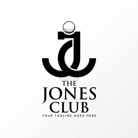 Ilustración de Logo design graphic concept creative abstract premium free vector stock letter CJ or JC sans font with ball golf. Related to sport club or initial - Imagen libre de derechos