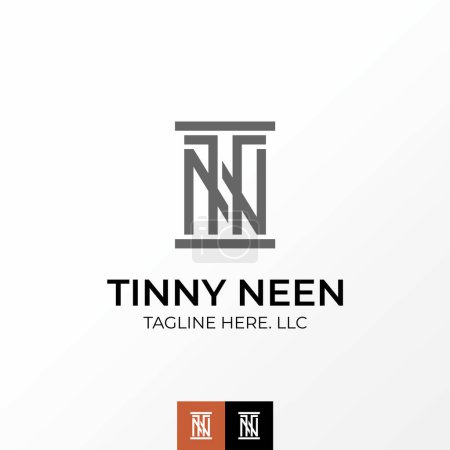 Ilustración de Diseño de logotipo gráfico concepto creativo abstracto premium vector libre carta TN o NT corte doble flip line font. Relacionado con la ley inicial del monograma - Imagen libre de derechos