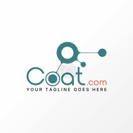 Ilustración de Logo diseño gráfico concepto creativo abstracto premium vector libre stock letra palabra COAT fuente con tecnología de puntos. Relacionado con la pintura de capas tipográficas - Imagen libre de derechos