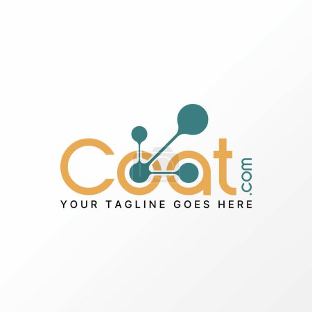Ilustración de Logo diseño gráfico concepto creativo abstracto premium vector libre stock letra palabra COAT fuente con tecnología de puntos. Relacionado con la tipografía pintura capa - Imagen libre de derechos