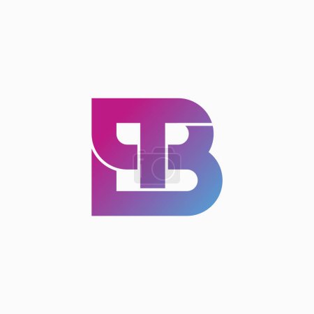 Diseño del logotipo concepto gráfico creativo prima vector carta signo inicial icono TB o BTS línea de fuente conectada. Relacionar tipografía monograma marca