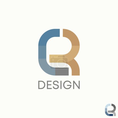 Logo conception graphique concept créatif premium vecteur stock résumé signe initial CR ou RC fonte se connecter. Related monogramme technologie application marque